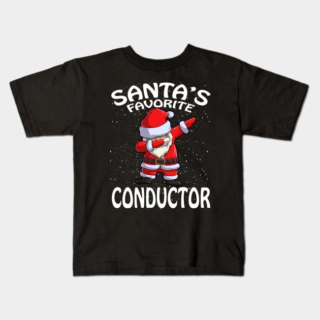 Santas Favorite Conductor Christmas Kids T-Shirt by intelus